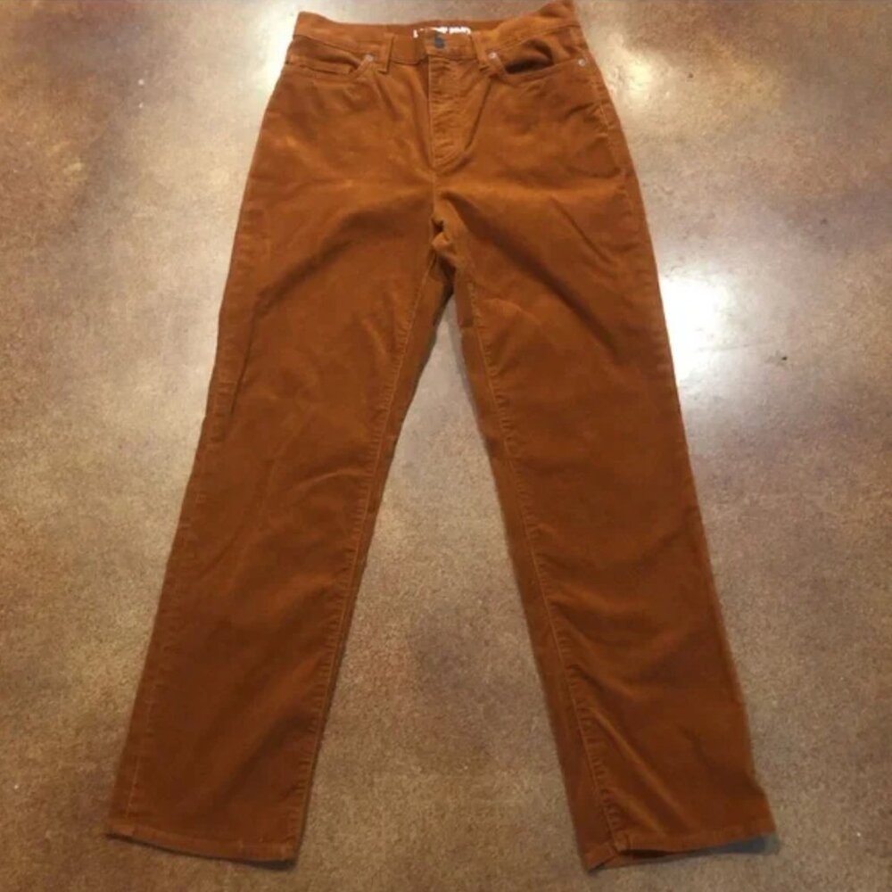 Lands’ End High Rise Straight Corduroy Jeans Rust Sz 8
